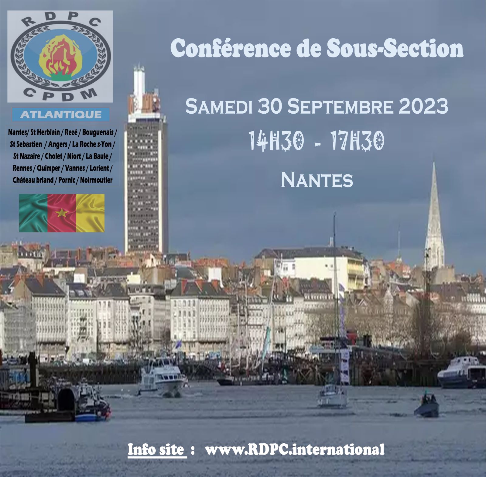 RDPC Atlantique : Conférence de Sous-Section fin Septembre 2023